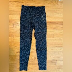 Gymshark Women's Leggings - Black Leopard Print